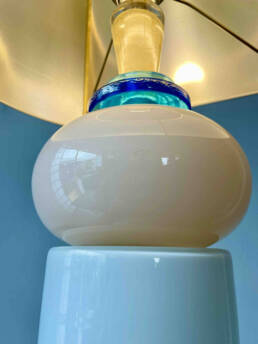 White/turquoise Glas Lamp
