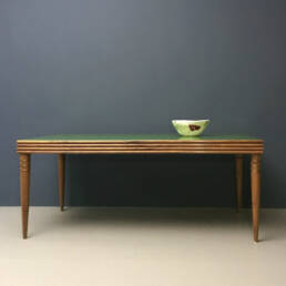 Green Glass & Wood Table